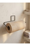 Adhesive Paper Towel Holder Black Paper Towel Rack Holder Metal - 2