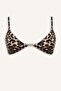 Regular Fit Leopard Patterned Wrinkled Textured Fabric Bikini Top G7037Ax26Sm - 6