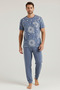 Cotton Short Sleeve Pajama Set Indigo - 2