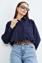 Buttoned Single Pocket Crop Shirt - 5