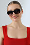 نظارات شمسية نسائية مستطيلة سوداء UV400 23030 c2 - 5