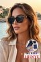 Women's Uv400 Matte Black Sunglasses with Gold Accessories Wp25-09 C2Mat