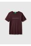 Women's brown 100% cotton logo printed crew neck t-shirt