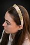 Bym2023 Handmade Ecru Embroidered Women's Hair Crown Evening Dress Henna Engagement Hair Accessory - 3