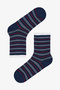 Navy - White Marine Stripe 5-Piece Socks - 3