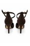 Brown Suede 8.5 cm Belted Pointed Toe Stiletto Thin Heels Women's Shoes - 5