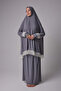 Women's Two-Piece Summer Breathable, Flowy Abaya Prayer Dress, Grey
