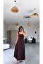 Brown Polyamide Long Dress - 3