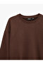 Regular Fit Three Thread Sh Fleece-Lined Long Sleeve Crew Neck Basic Sweatshirt - 7