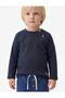 Buttoned Long Sleeve Crew Neck Cotton Sweatshirt - 2
