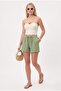 Women's Jamie 100% Cotton Muslin Waist Elastic Khaki Shorts - 4