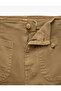 Cotton High Waist Jean Pants with Buttoned Pockets - Culotte Jeans - 8