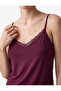 Lace Detailed V-Neck Viscose Strap Pajama Top - 4