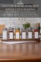 6-Piece Glass Spice Jar Set with Wooden Long Stand and Silver Lid and White Label-Mh01Slvr06