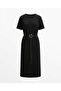 Black Belted Modal Dress