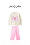 Girl's Ribbon Appliqué Tracksuit Set Pink - 5