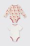 Newborn Patterned Beige 2-Piece Body Set - 2