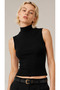 Black Half Turtleneck Tank Top - 2