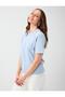 Light Blue 100% Cotton Short Sleeve Basic Knitted T-Shirt