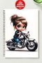 Motosikletli̇ Kiz A5 Metal Spiral Unlined Cardboard Cover Motosikleli̇ Kiz Notebook