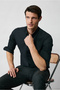Long Sleeve Slim Fit Slim Fit Non Iron Iron-Free Cotton Shirt - 2