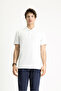 Embroidery Detailed Polo Collar Slim Fit Cotton T-Shirt - 4