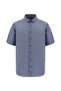Patterned Cotton Sports Shirt - Short Sleeve, Regular Fit