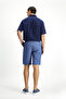 Regular Fit Standard Cut Lycra Striped Pleated Seersucker Bermuda Shorts - 5