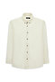 Long Sleeve Regular Fit Button Collar Linen Look Sports Cotton Shirt - 2
