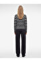 Soft Textured Stand Collar Long Sleeve Striped T-Shirt - 3