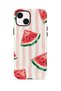 حافظة آيفون 15 فوريان ذات الطبقة المزدوجة بتصميم Watermelon Blush Stripe
