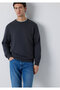 Crew Neck Anthracite Basic Sweatshirt 0S10457-91268