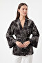 Buta Patterned Kimono Y0167 - Dark Brown - 3