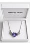 Purple Heart Stone Wing Figured Necklace Gift Women 316L Steel - 3