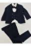 Boy's Tuxedo Suit with Ponterizli Jacket / Jacket, Pants, Vest, Shirt and Bow Tie - 7
