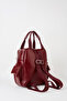 Women's Swan Burgundy Multi-Pocket Zippered & Flap Adjustable Strap Travel & Daily Backpack - 4