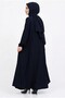 Beri̇l Tesettür Zippered Ferace Dress Navy Blue - 4