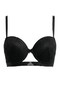 Women's Black Lace Ribbon Detailed Supportive Bra - 2