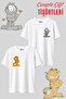 Garfield Printed Lover Combination T-Shirt Set of 2 Oversize Unisex Cotton Black and White Couple Tshirt