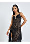 Floral Lace Ruffled Edge Slip with High Slit and Brief - 3