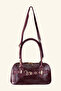 Women's Gold Accessory Detailed Handbag - Burgundy - 4