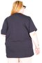 Mode XL Real Big Size Women's T-Shirt Bis Collar Los Angeles U26117 Navy Blue - 5