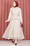 Ruffled Skirt Polka Dot Blouse Skirt Set Cream - 4