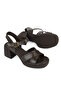 , Women's Genuine Leather Heeled Sandals 161992Z1910 Brown - 4