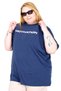Mode XL Real Big Size Women's T-Shirt Bıs Yaka Wanted U26113 Indigo - 3
