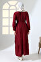Women's Hijab Long Sleeve Belted Casual Stylish Dress - 6