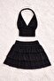 Ashley Sim Detailed Shorts Skirt Blouse Set