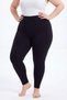 Women's Plus Size Leggings High Waist Cotton Lycra Flexible Comfortable Fit Daily Black - 3