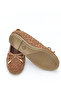 Suede Knitted Bow Detail Comfortable Women's Ballet Flats - 8