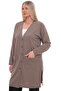 Women's Buttoned Pocketed V-Neck Casual Summer Combed Cotton Long Mother's Jacket Cardigan